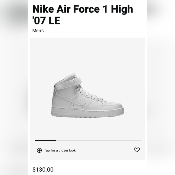 NIKE Air Force 1/High LE GS/'Triple White'/NEW IN BOX WITH TAG - Picture 12 of 13